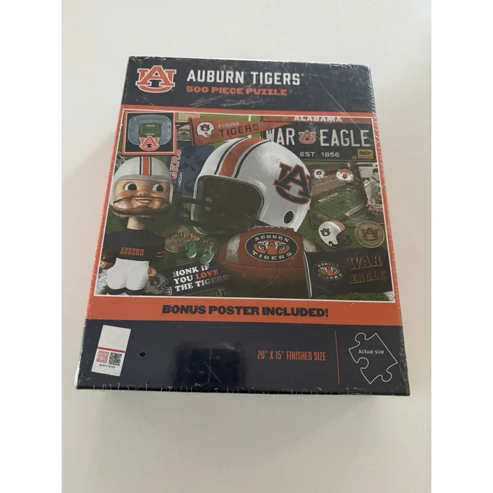 Auburn Tigers 500 Piece Puzzle YouTheFan Retro Series NCAA Football Gift 20*15in